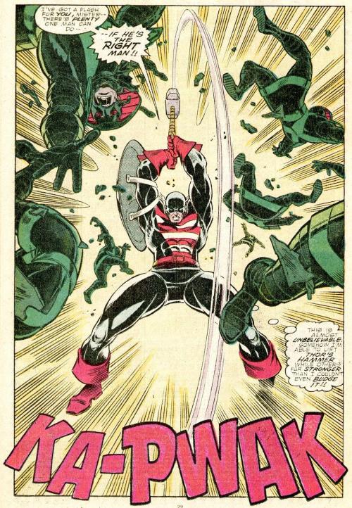 Steve Rogers as The Captain showing the strength of his character. (From The Mighty Thor, #390, Marvel Comics, 1988.)